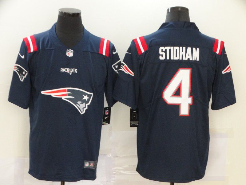 Men New England Patriots #4 Stidham Blue Nike Team logo fashion NFL Jersey